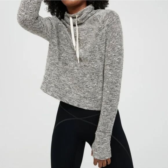 Aerie Women’s offline mock neck cowl hooded sweatshirt kangaroo pouch Med. EUC! - Picture 1 of 11